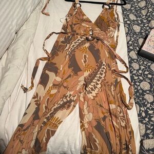 Elegant Floral Jumpsuit in Earthy Tones